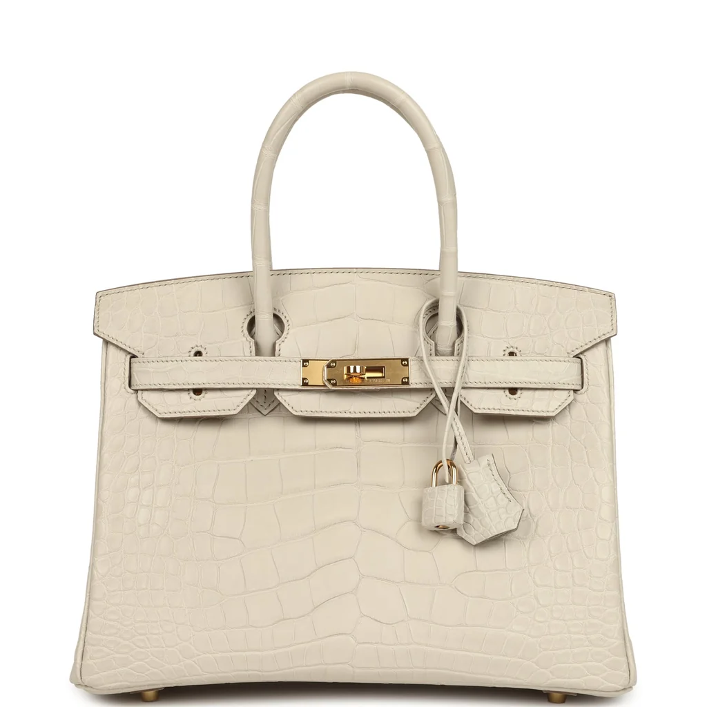 Pre-owned Hermes Birkin 30 Beton Matte Alligator Gold Hardware