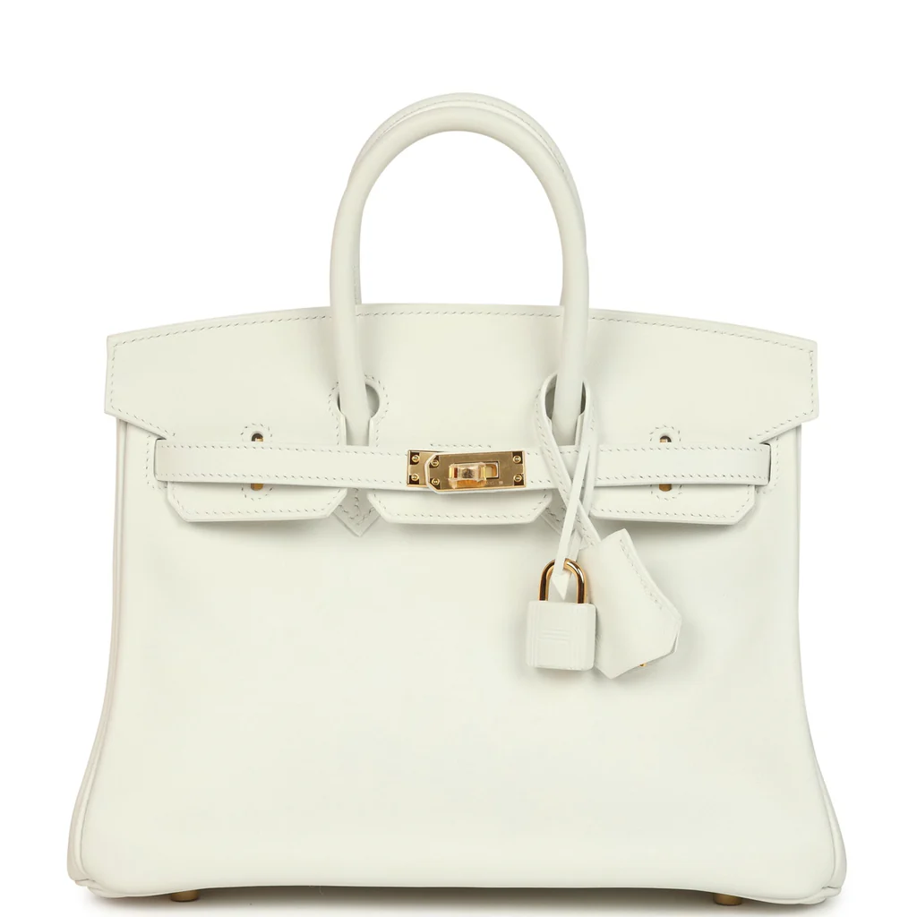 Hermes Birkin 25 New White Swift Gold Hardware