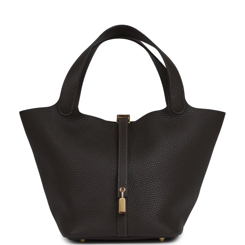 Hermes Picotin Lock 22 Bai Brun Clemence Gold Hardware