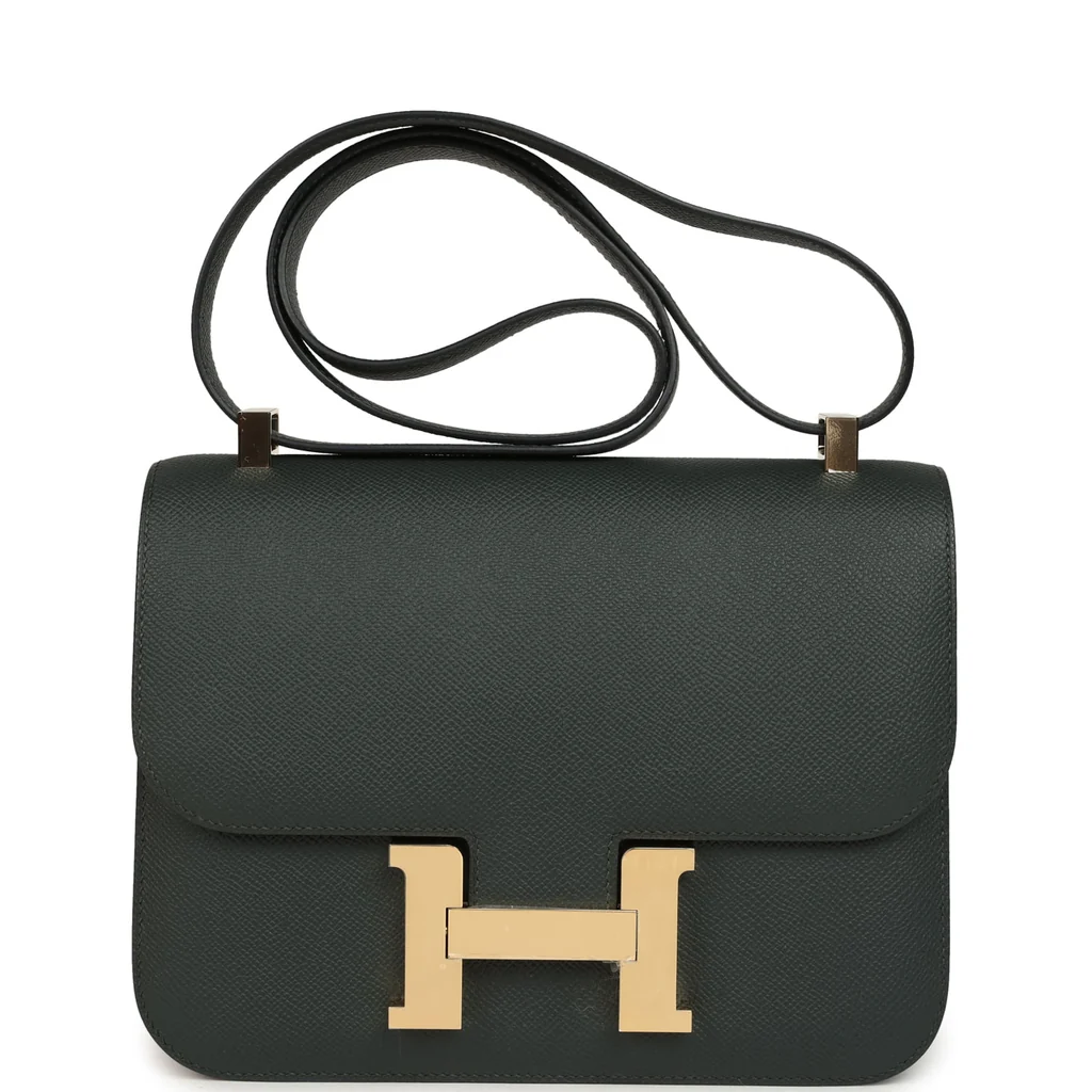 Hermes Constance 1-24 Vert Fonce Epsom Permabrass Hardware