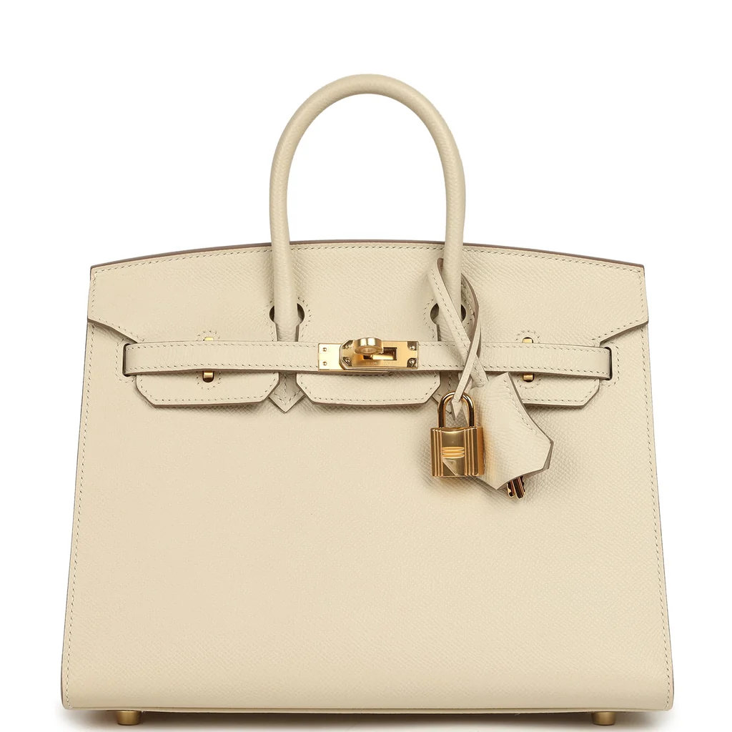 Hermes Birkin Sellier 25 Craie Epsom Gold Hardware