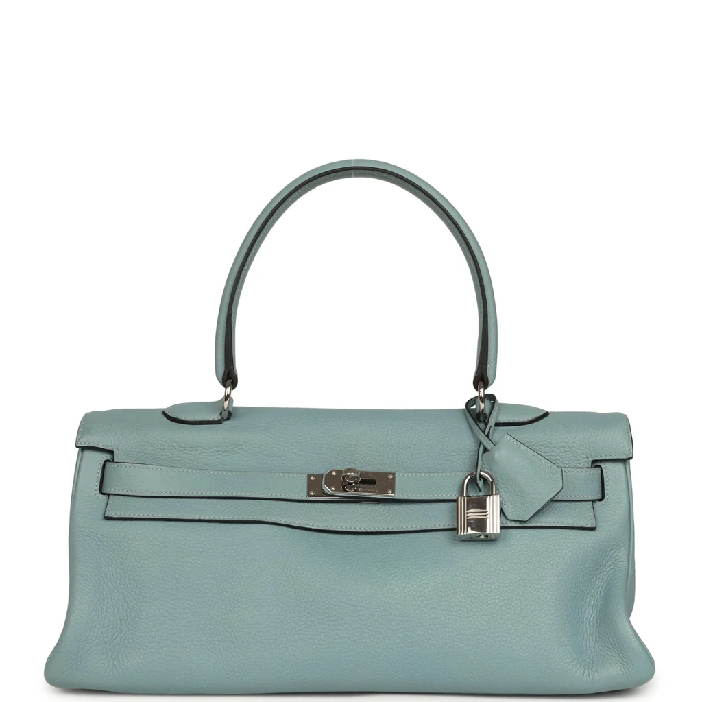 Vintage Hermes Shoulder Kelly 42 JPG Ciel Clemence Palladium Hardware