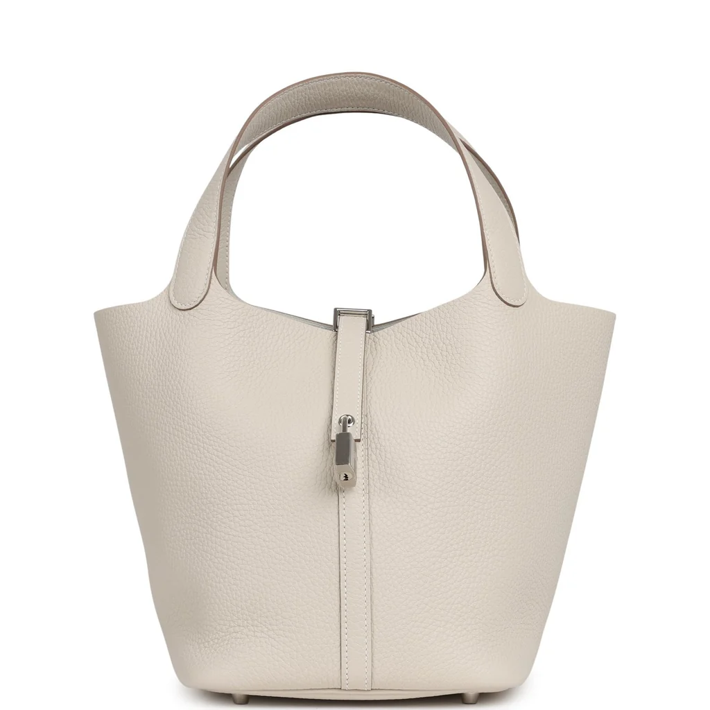 Hermes Picotin Lock 22 Craie Clemence Palladium Hardware