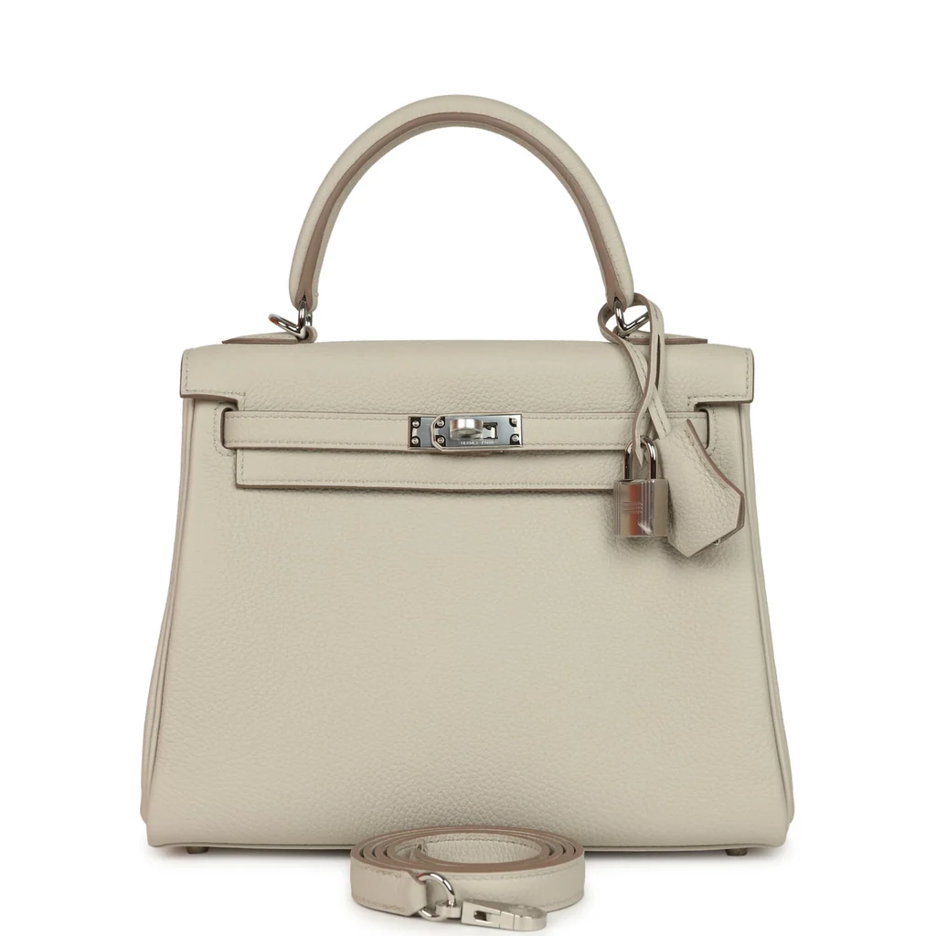 Hermes Kelly Retourne 25 Beton Togo Palladium Hardware