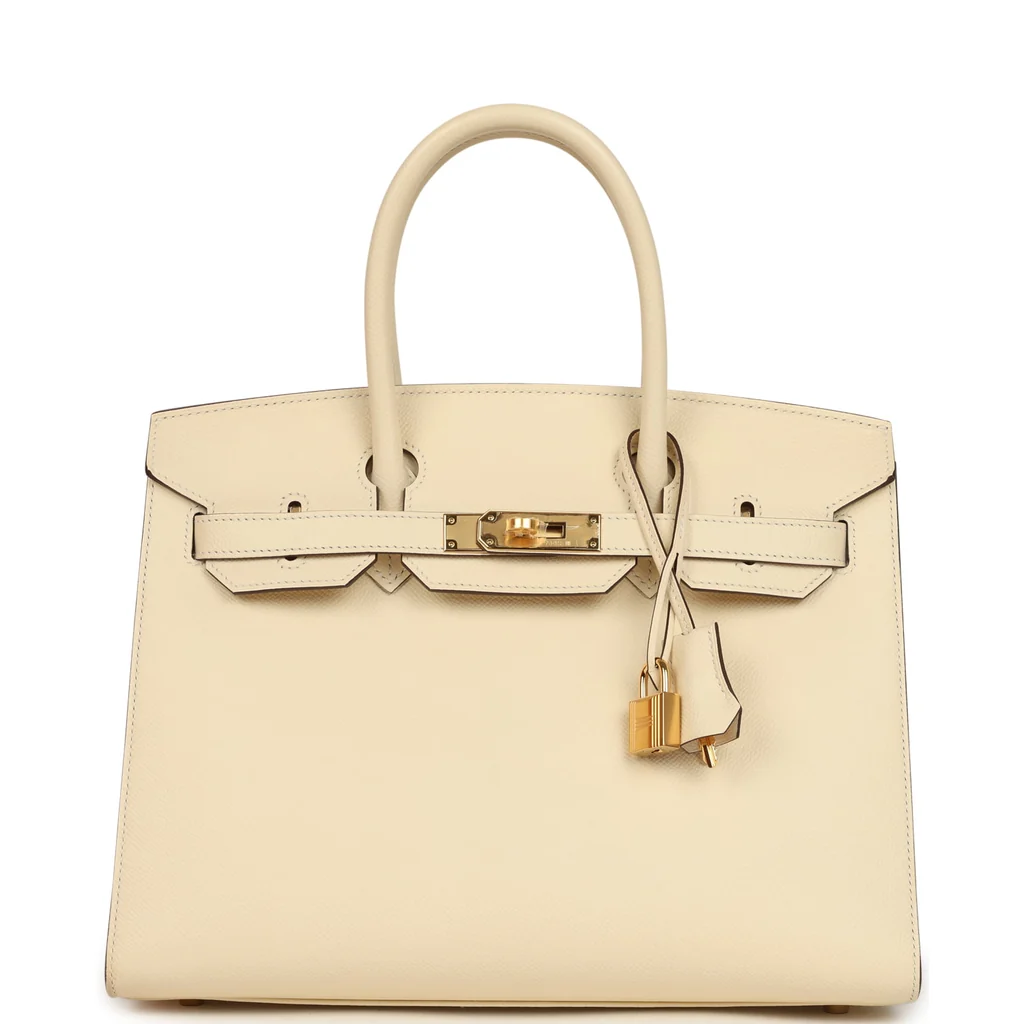 Pre-owned Hermes Birkin Sellier 30 Nata Epsom Gold Hardware