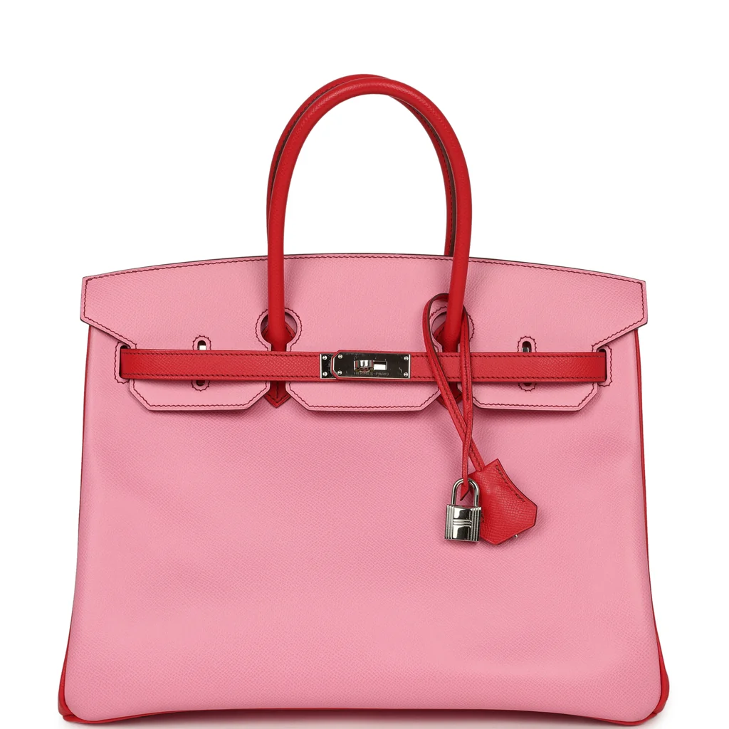 Pre-owned Hermes Special Order (HSS) Birkin 35 Bubblegum, Bougainvillea Epsom Palladium Hardware