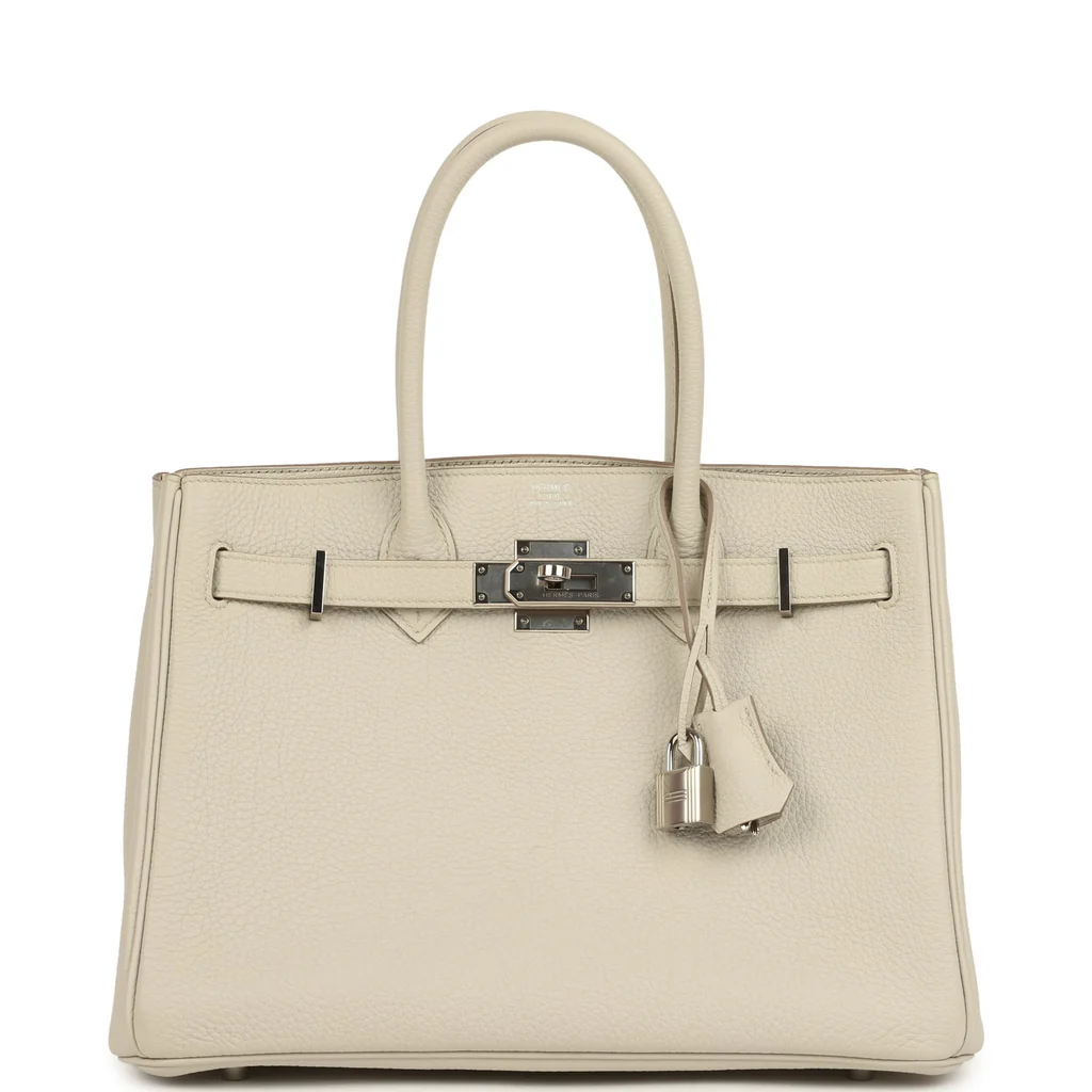Pre-owned Hermes 3 en 1 Birkin 30 Beton Togo and Swift Palladium Hardware