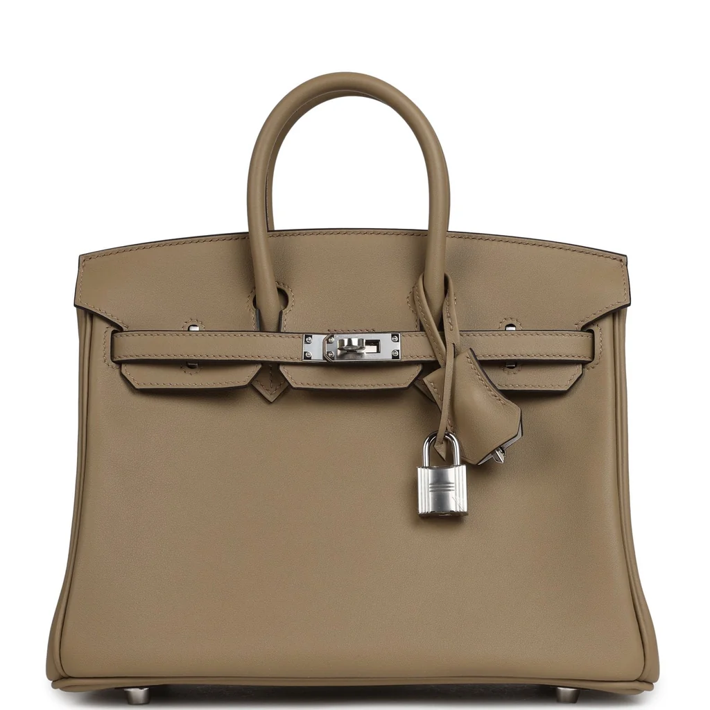 Hermes Birkin 25 Eclat Beige Marfa, Gris Pale Swift Palladium Hardware