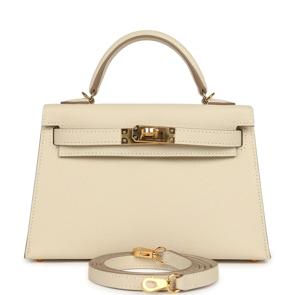 Hermes Special Order (HSS) Kelly Sellier 20 Craie Verso Epsom Gold Hardware