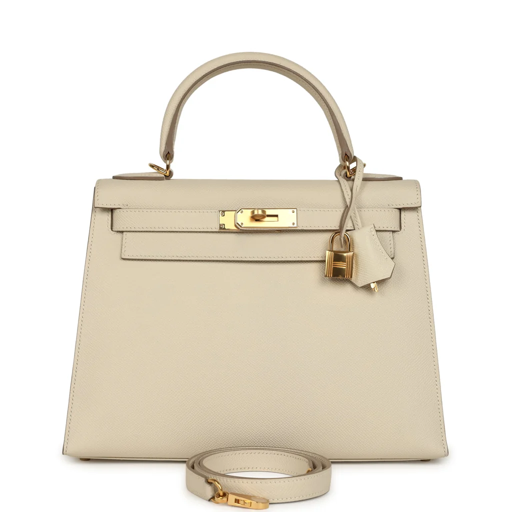 Hermes Kelly Sellier 28 Craie Epsom Gold Hardware