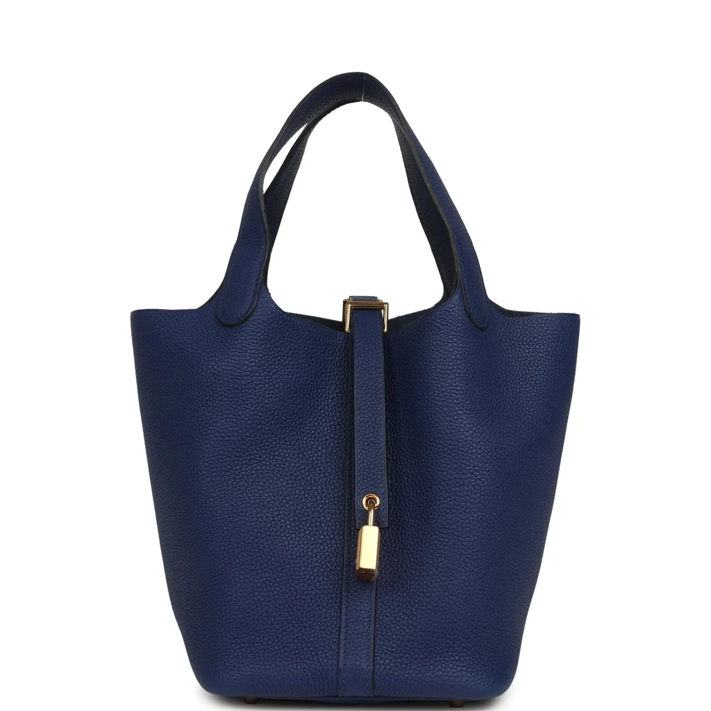 Hermes Picotin Lock 18 Bleu Encre Maurice Gold Hardware