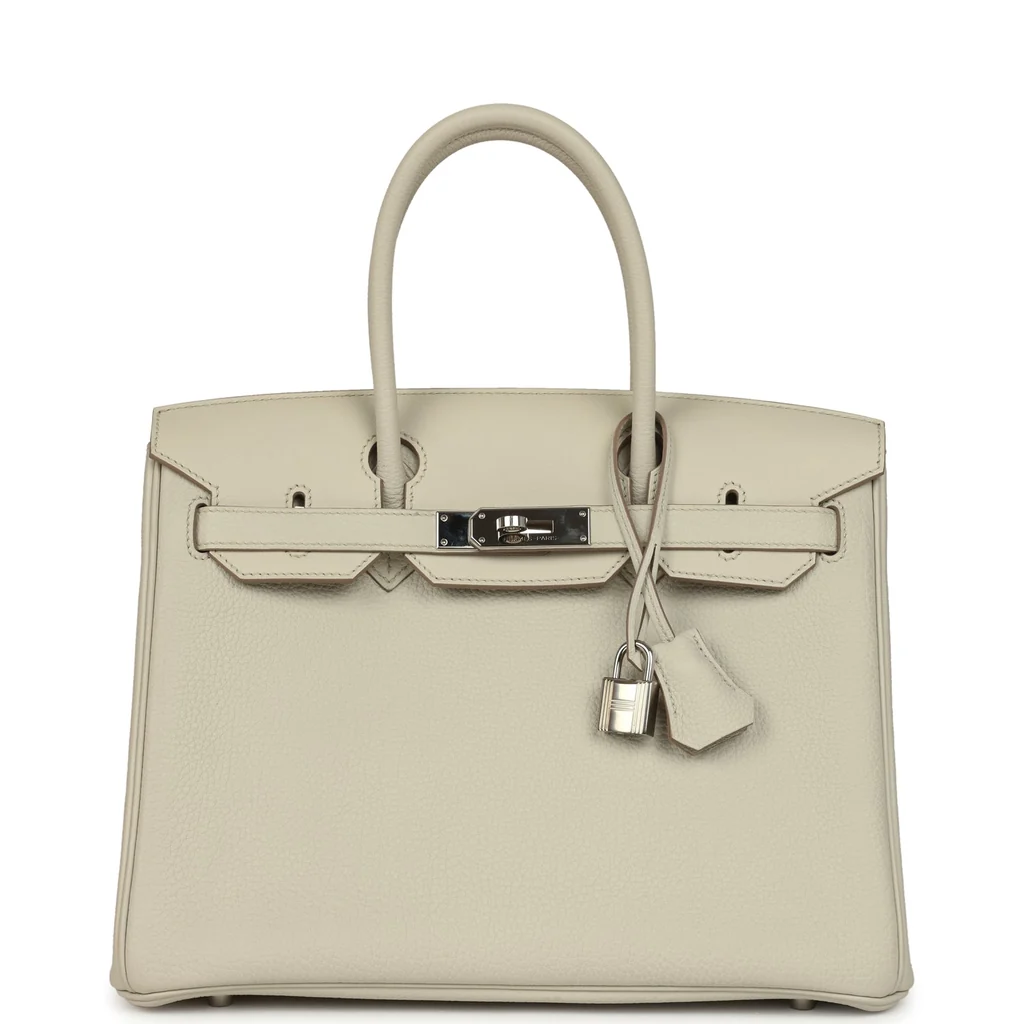 Pre-owned Hermes 3 en 1 Birkin 30 Beton Togo and Swift Palladium Hardware