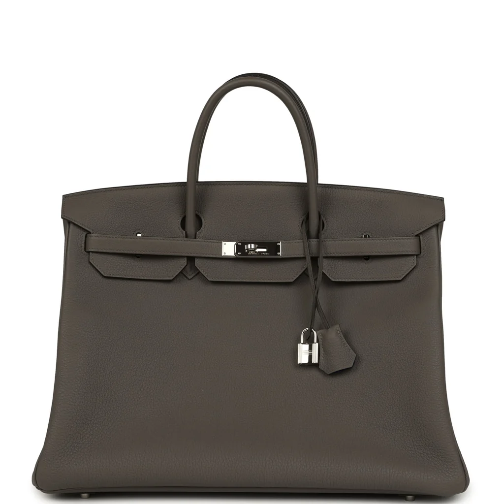Pre-owned Hermes Special Order (HSS) Birkin 40 Etain Verso Togo Palladium Hardware