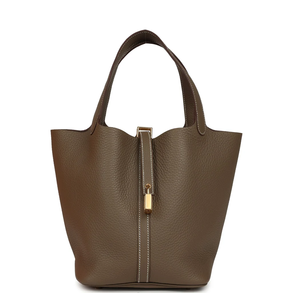 Hermes Picotin Lock 22 Etoupe Clemence Gold Hardware
