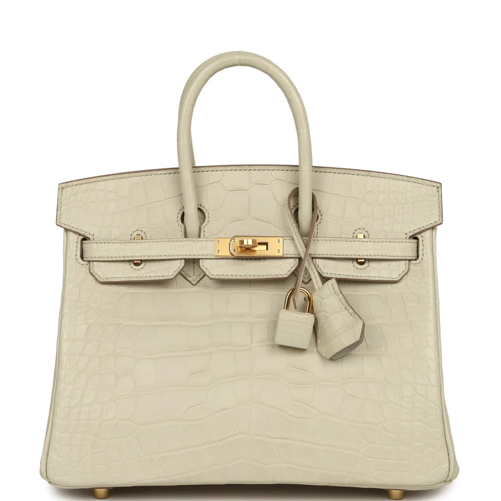 Hermes Birkin 25 Beton Matte Alligator Gold Hardware