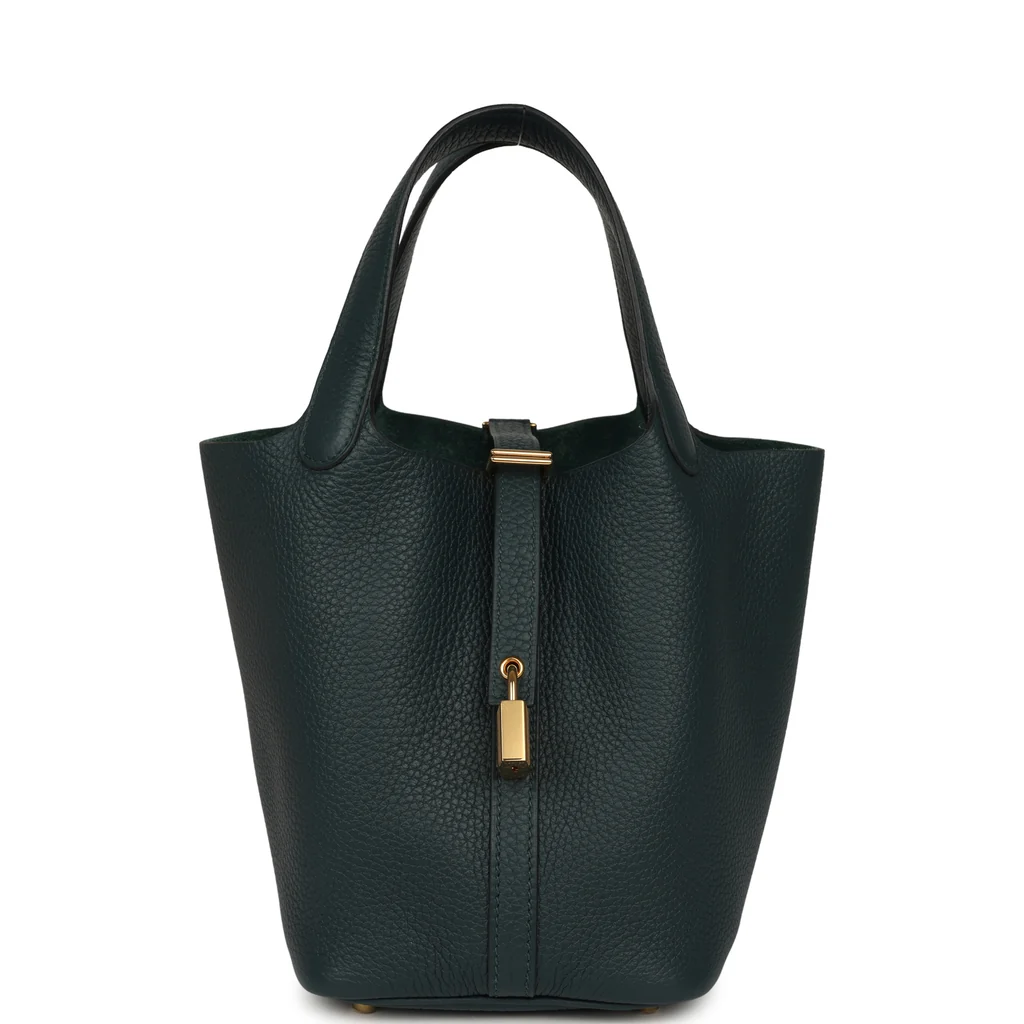 Hermes Picotin Lock 18 Vert Cypress Clemence Gold Hardware