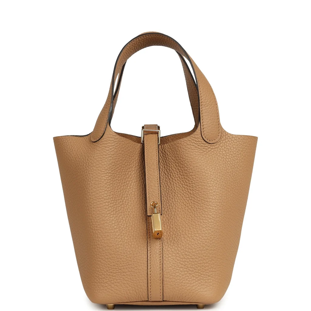 Pre-owned Hermes Picotin Lock 18 Chai Clemence Gold Hardware
