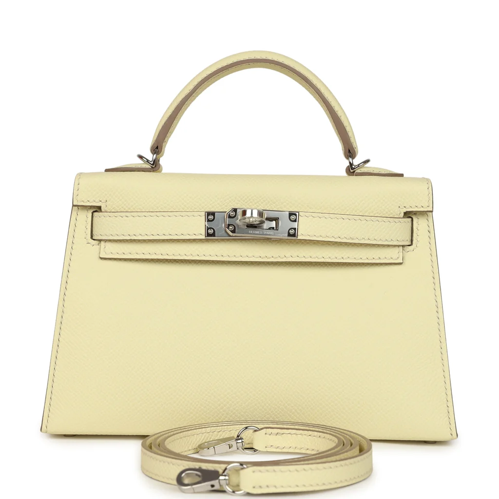 Hermes Kelly Sellier 20 Jaune Milton Epsom Palladium Hardware