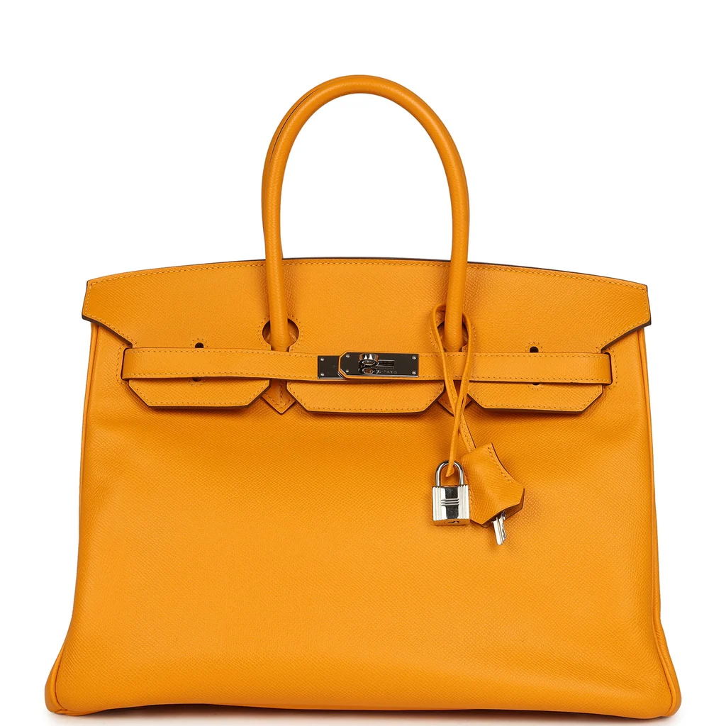 Pre-owned Hermes Birkin 35 Jaune D'or Epsom Palladium Hardware