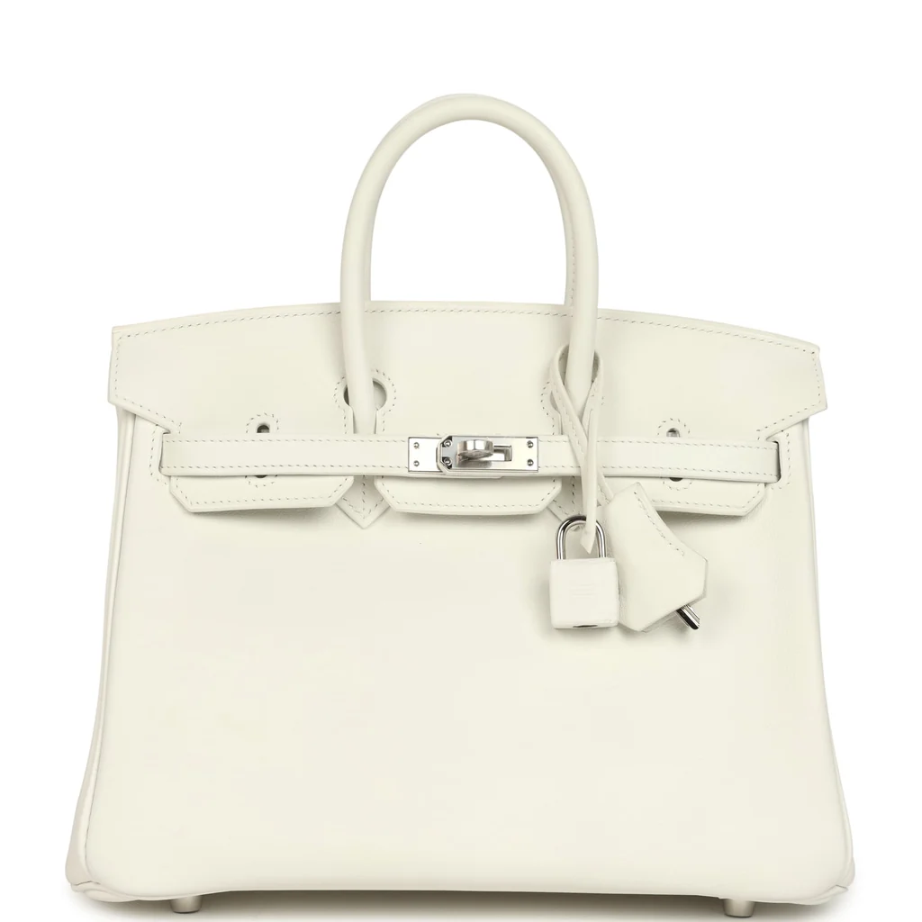 Hermes Birkin 25 New White Swift Palladium Hardware